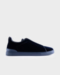 Midnight Blue Velvet Triple Stitch Sneakers