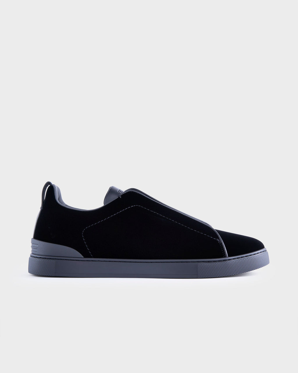 Black Velvet Triple Stitch Sneakers