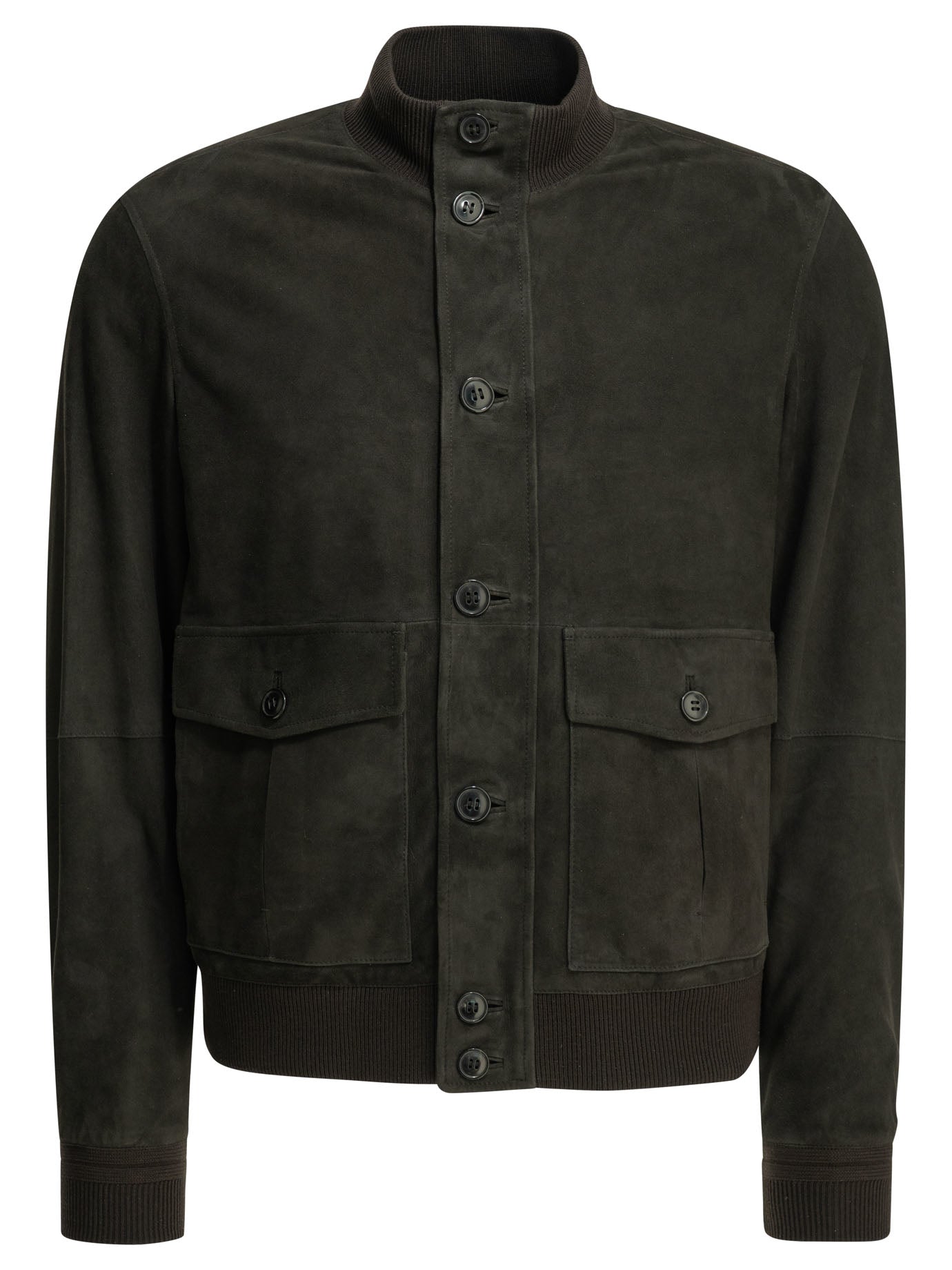 Zegna Suede Leather Jacket Brown Men