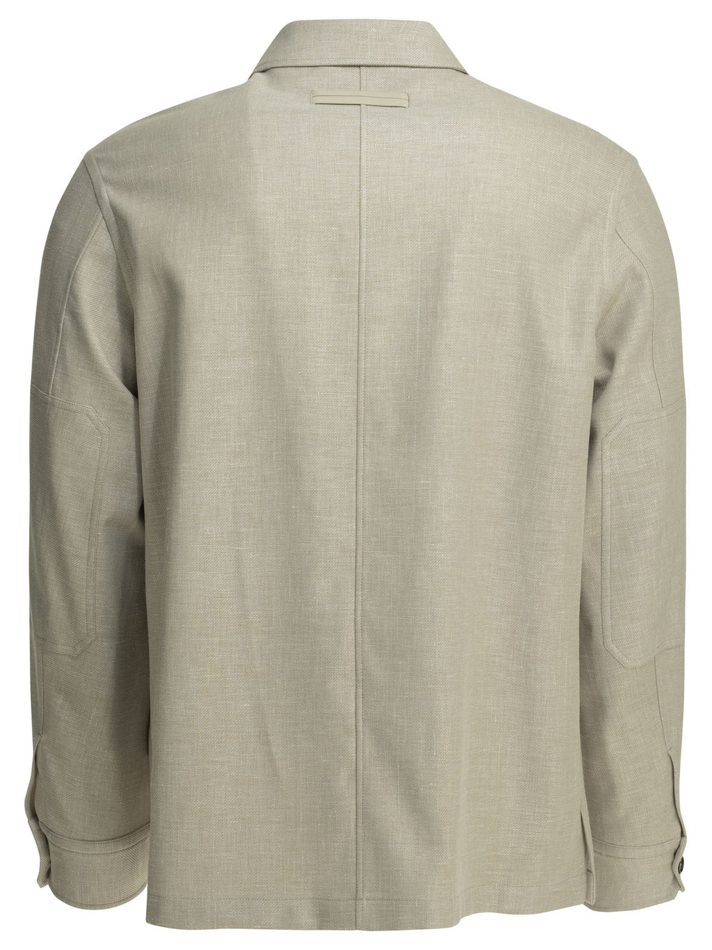 Zegna Linen Wool Blend Overshirt Jacket Beige
