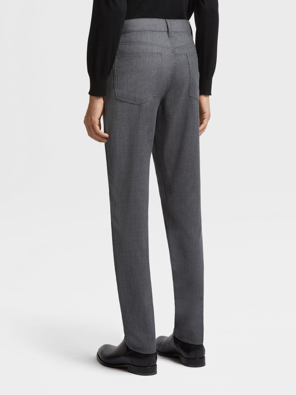 Grey Stone-washed Wool Roccia Pants