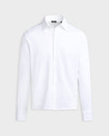 White Long Sleeve Cotton Polo Shirt