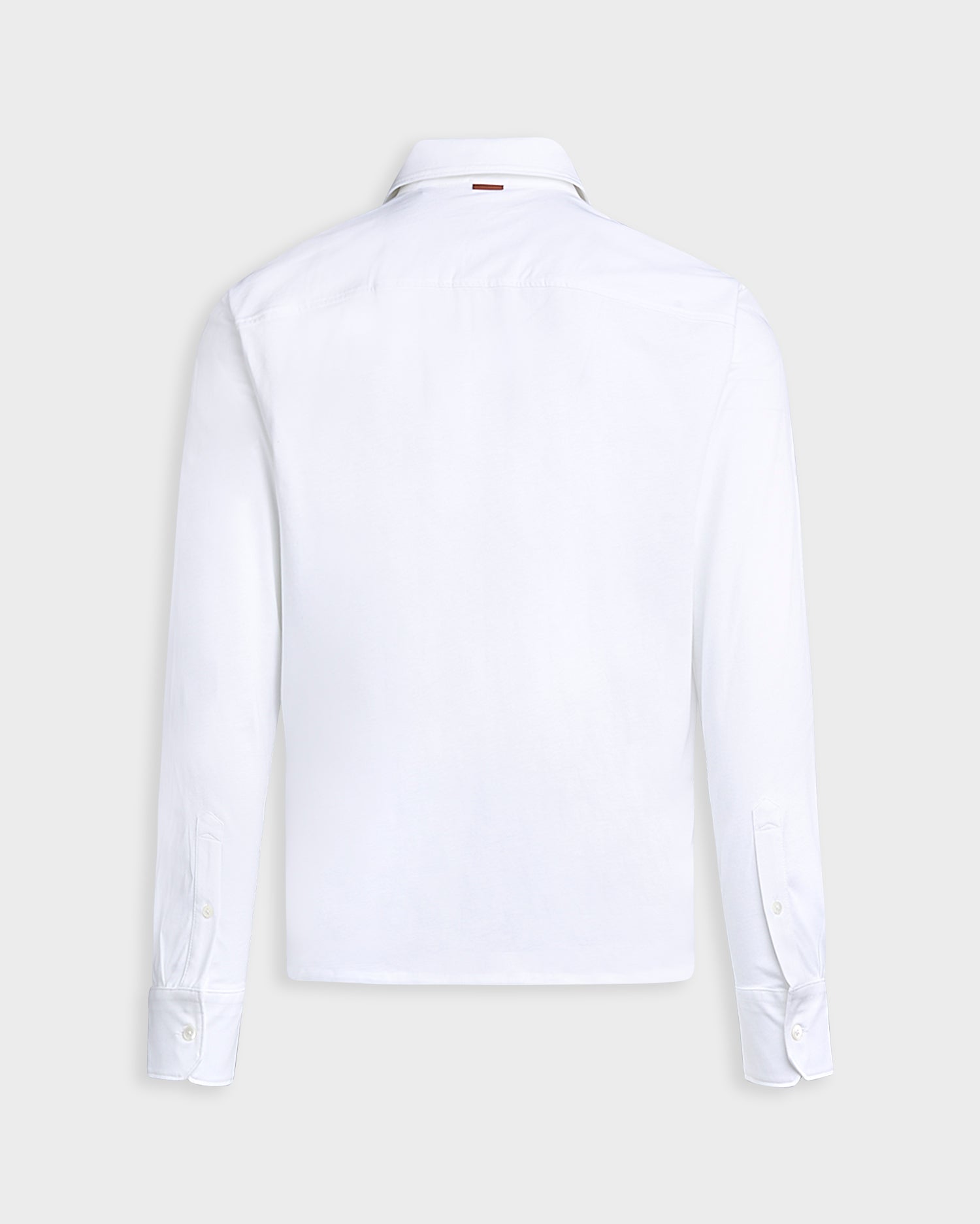 White Long Sleeve Cotton Polo Shirt