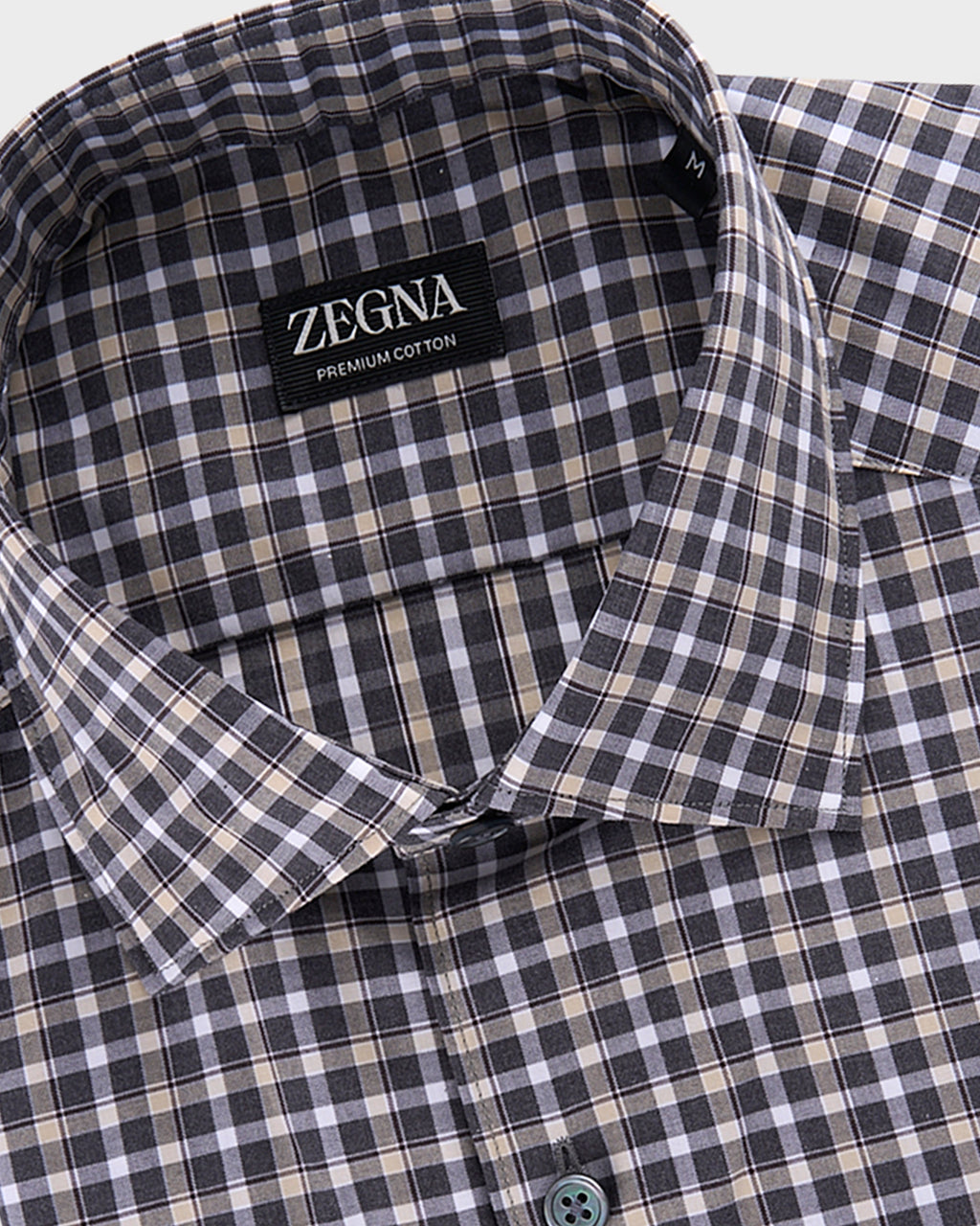 Black Beige And White Check Premium Cotton Shirt