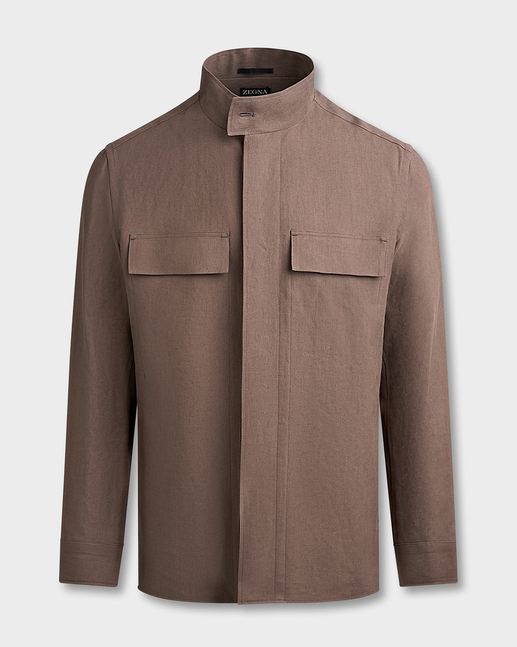 Dark Fawn Oasi Linen Overshirt