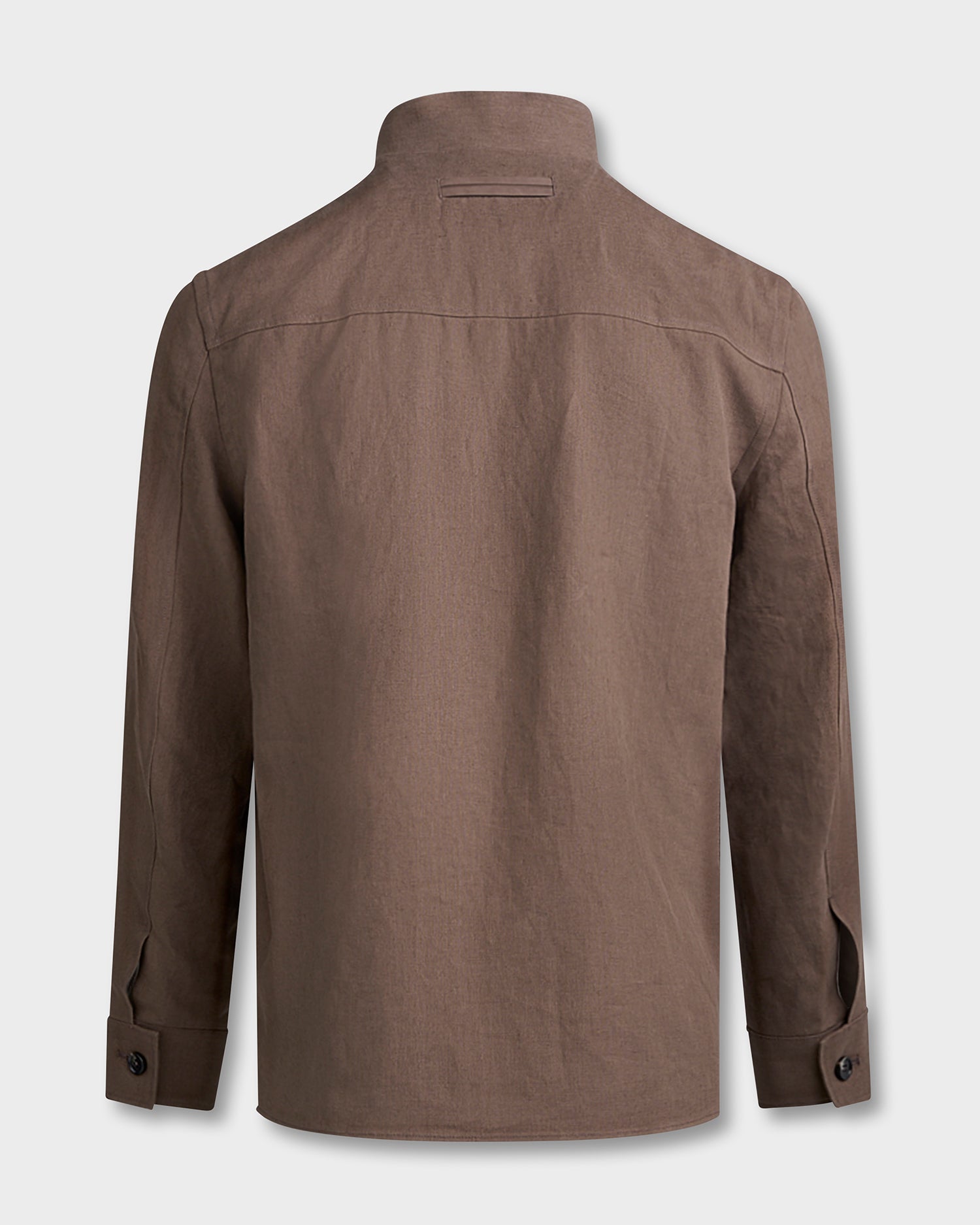 Dark Fawn Oasi Linen Overshirt