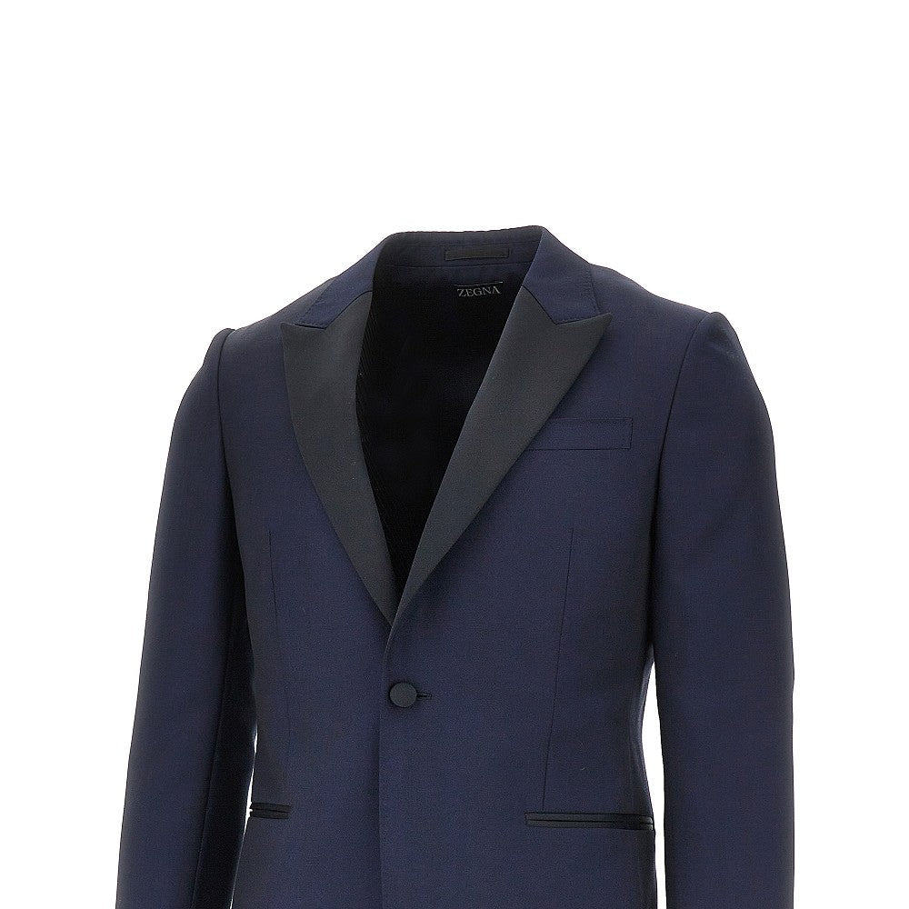 Zegna Wool Mohair Evening Suit Blue Men