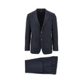 Zegna Wool Canvas Tailored Suit Blue Men
