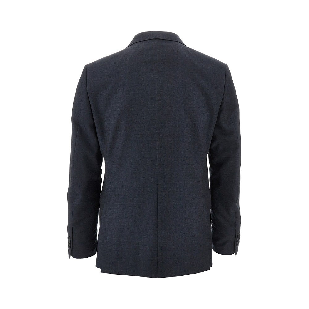 Zegna Wool Canvas Tailored Suit Blue Men