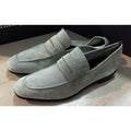 New $990 Ermenegildo Zegna Suede Reverse Construction Loafers LT Green 12 US