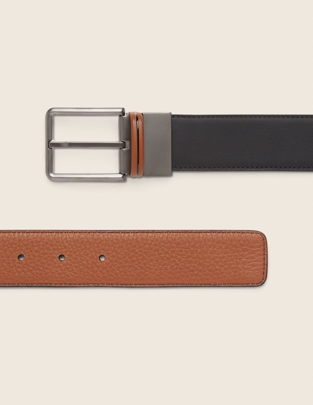 Reversible Leather Belt | Black and Dark Foliage