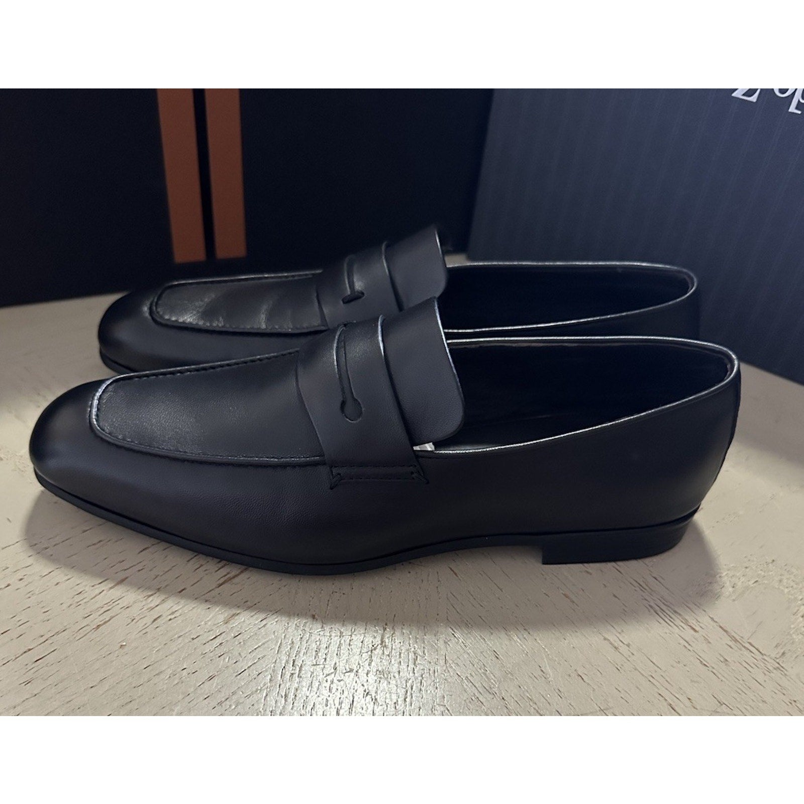 New $1190 Ermenegildo Zegna Reverse Construction Loafers Black 6.5 US/39.5 Eu