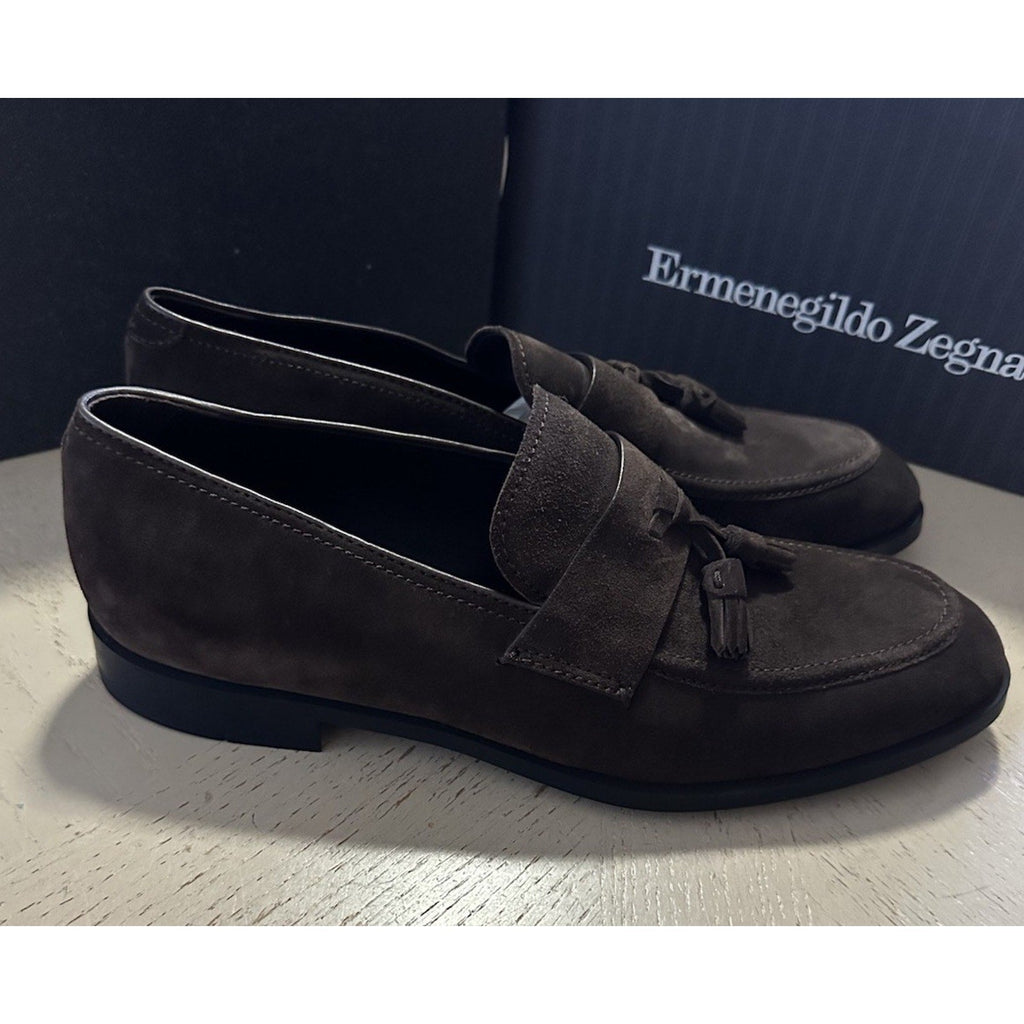 Ermenegildo Zegna Suede Loafers Shoes DK Brown 10.5 US/43.5 Eu New $950