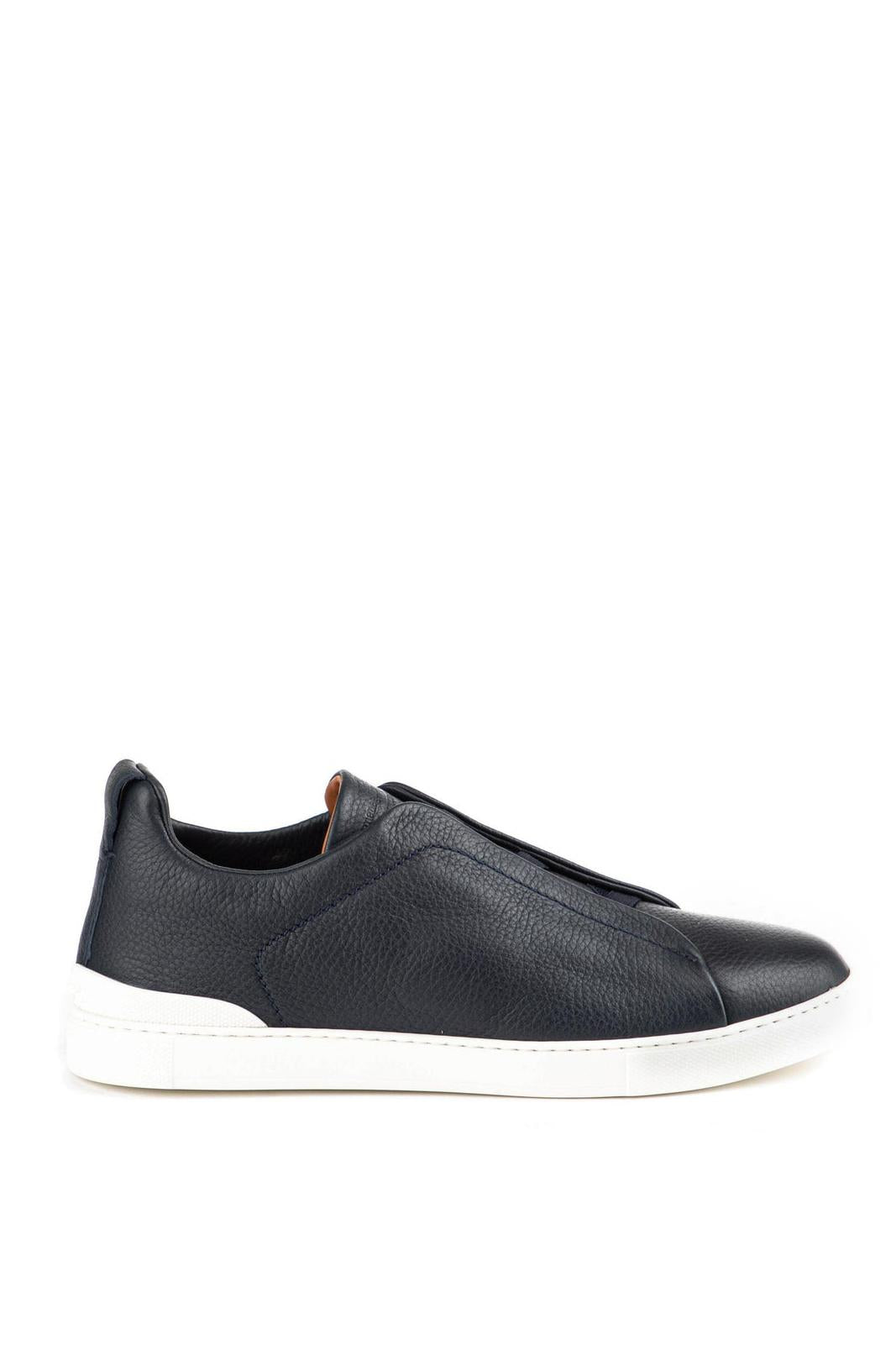 Sneaker triple stitch in cervo supersoft
