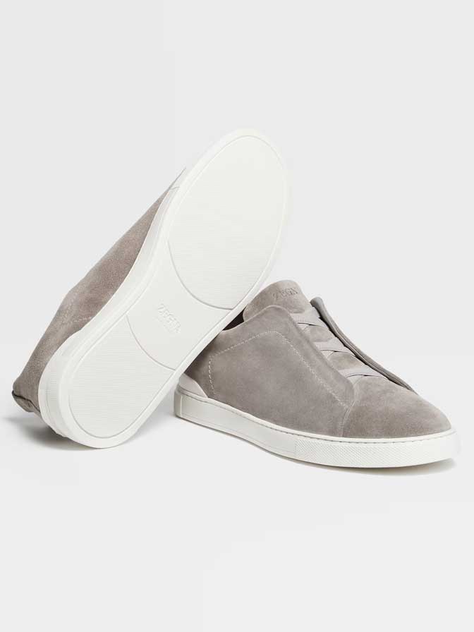 Triple Stitch Sneakers| Grey Suede