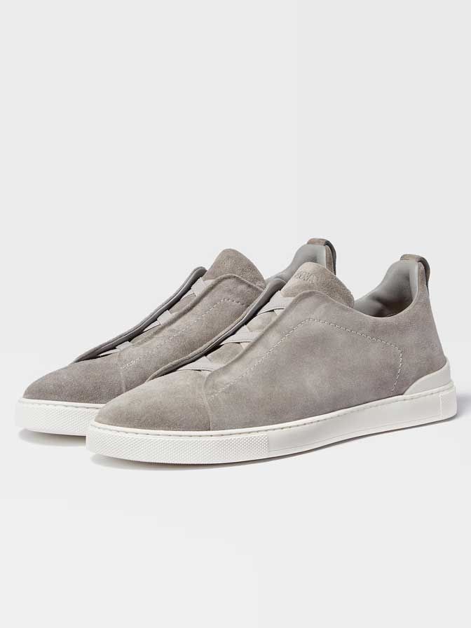Triple Stitch Sneakers| Grey Suede