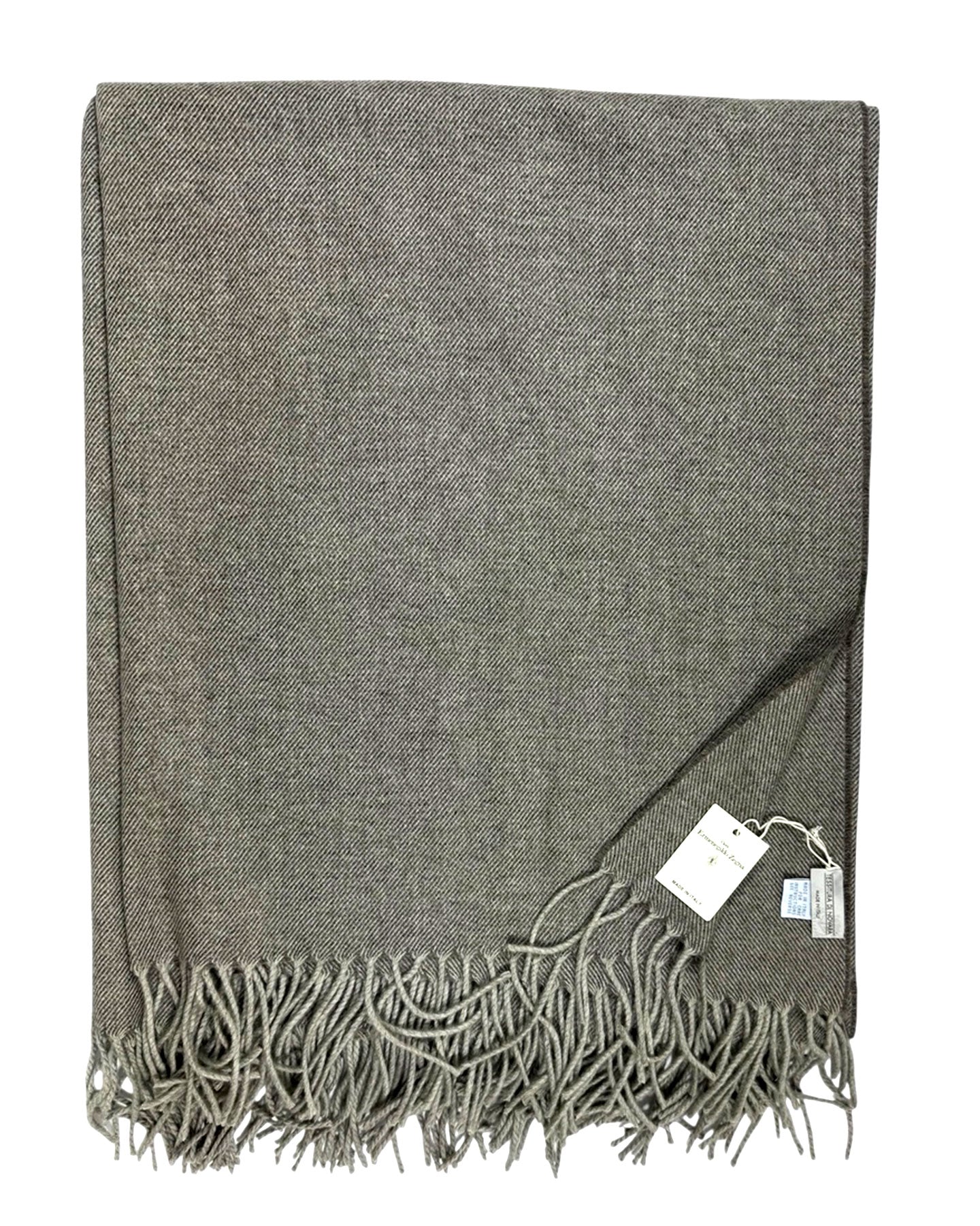 Tessitura Di Novara Cashmere Throw Blanket Gray Taupe - Zegna Fabrics FINAL SALE
