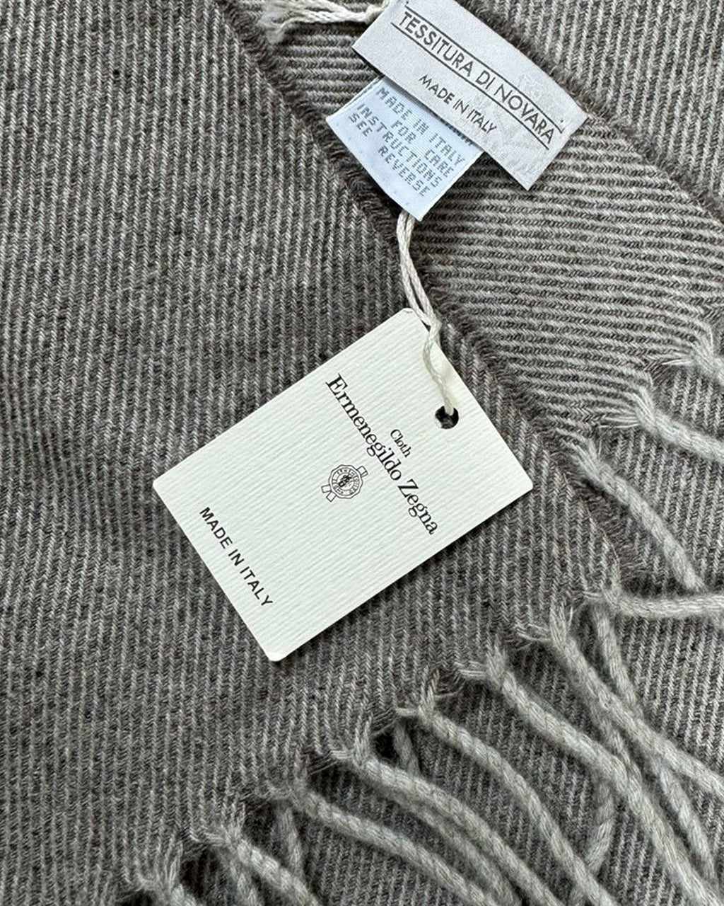 Tessitura Di Novara Cashmere Throw Blanket Gray Taupe - Zegna Fabrics FINAL SALE