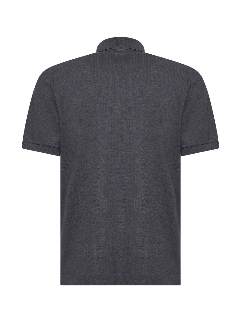 Zegna Men Grey Cotton And Silk Pique Polo Shirt