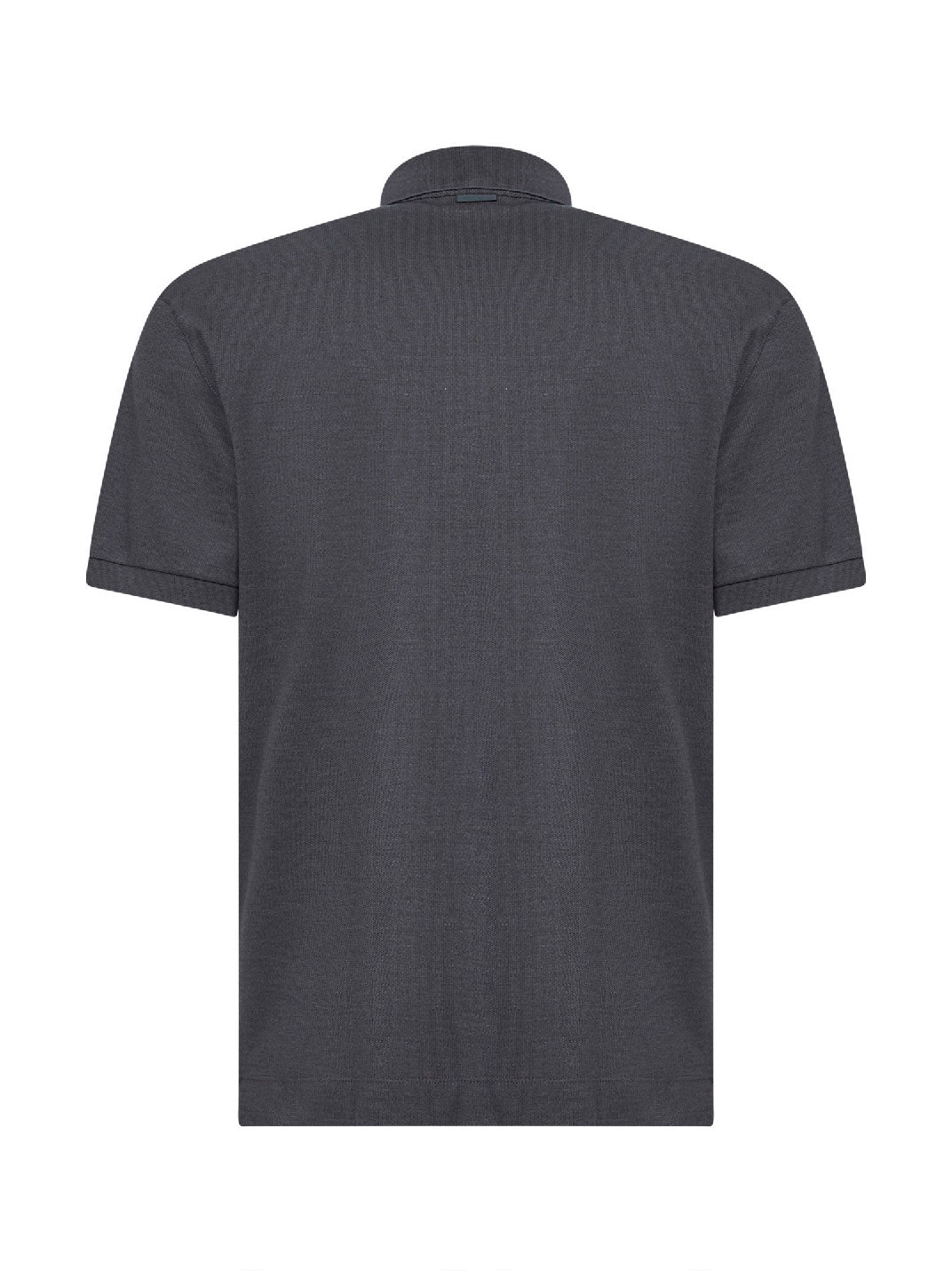 Zegna Men Grey Cotton And Silk Pique Polo Shirt