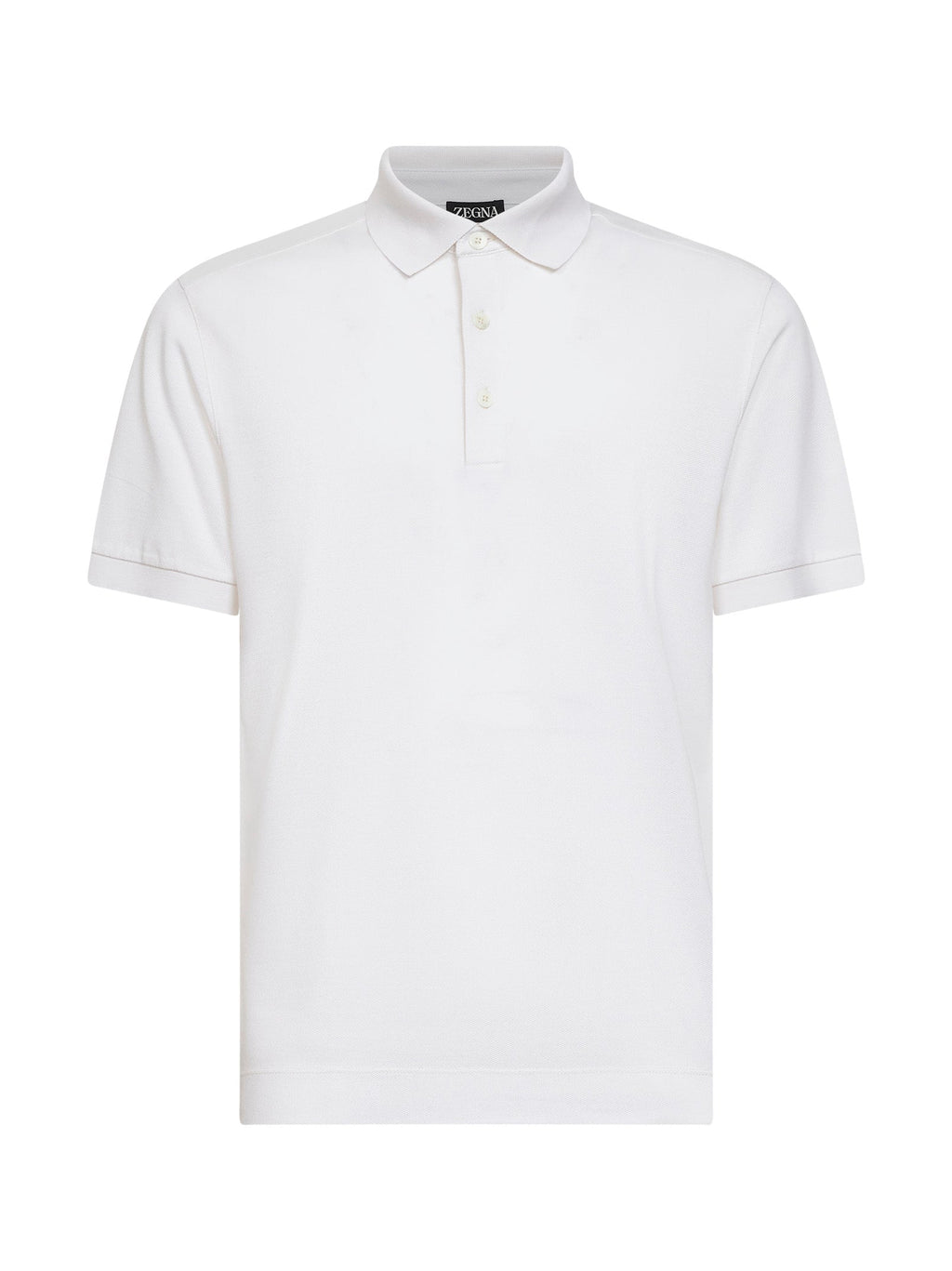 Zegna Men White Cotton And Silk Pique Polo Shirt