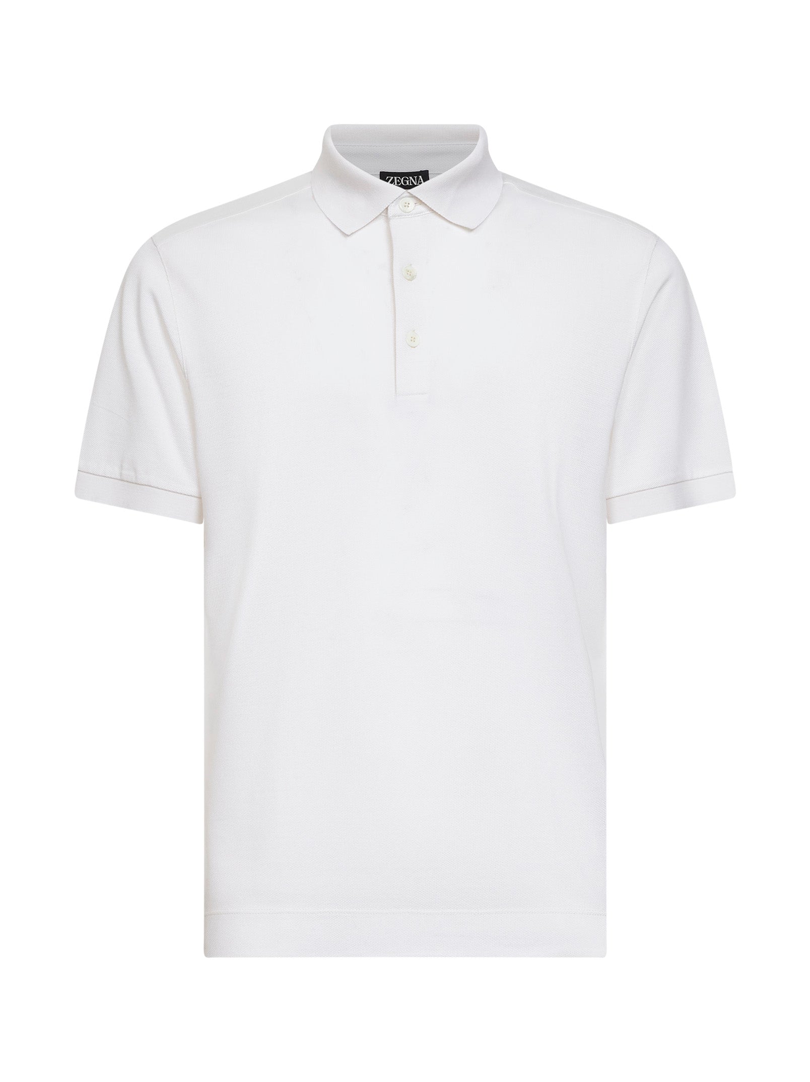 Zegna Men White Cotton And Silk Pique Polo Shirt