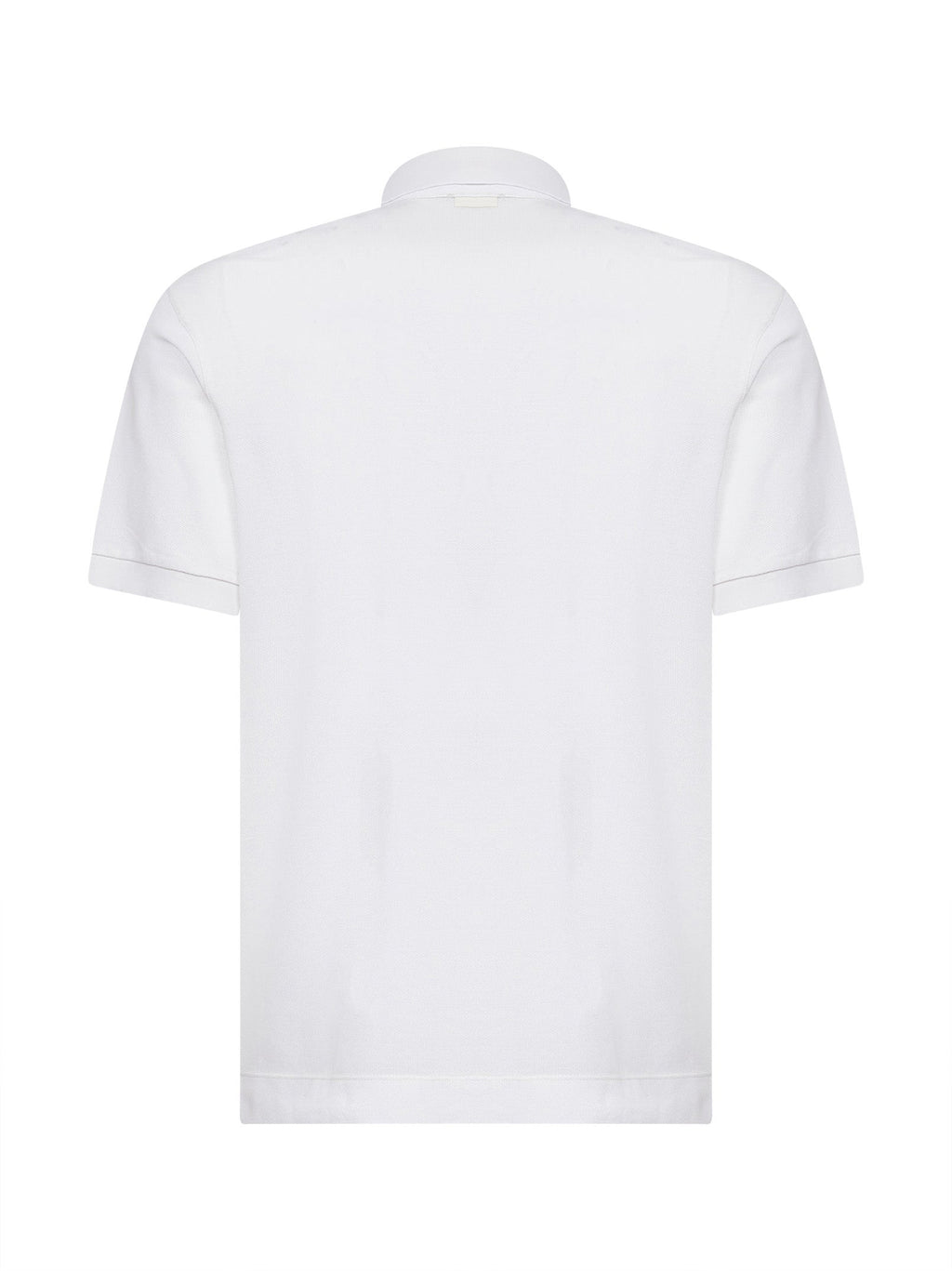 Zegna Men White Cotton And Silk Pique Polo Shirt