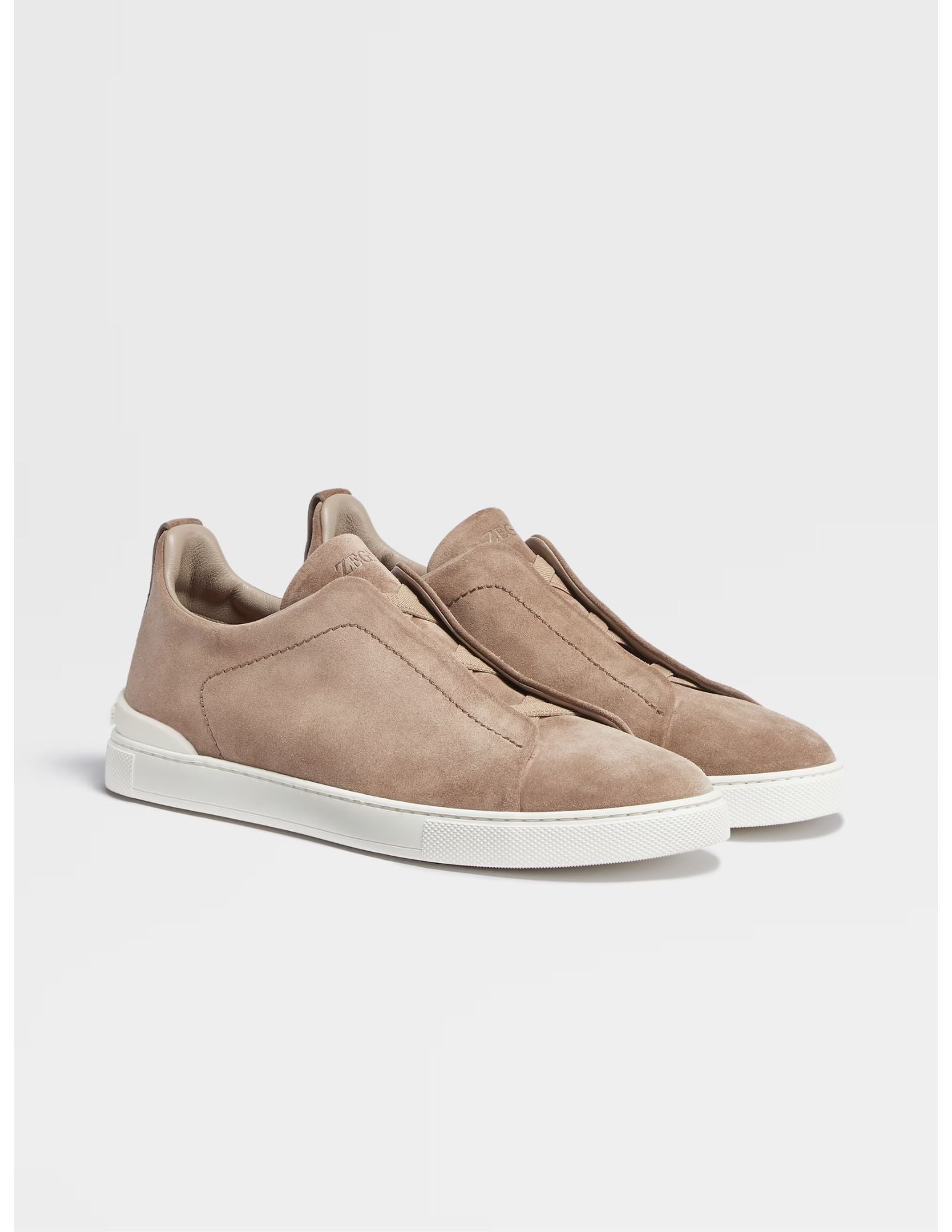 Triple Stitch Sneakers | Beige Suede