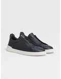 Triple Stitch Sneakers | Navy Blue Deerskin