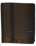 Ermenegildo Zegna Throw Blanket Brown Stripe Design