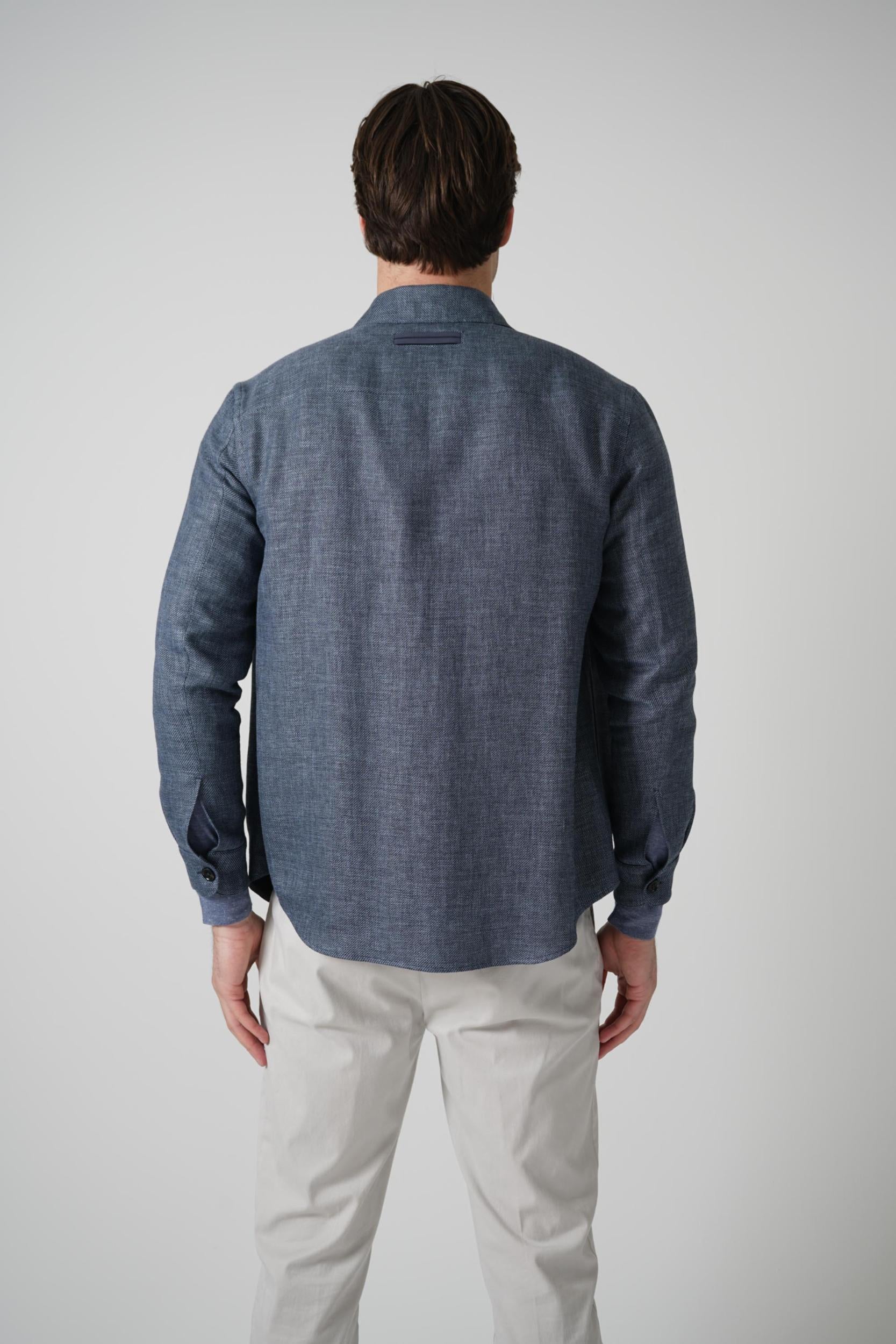 Zegna Cashmere Buttoned Jacket Dark Blue