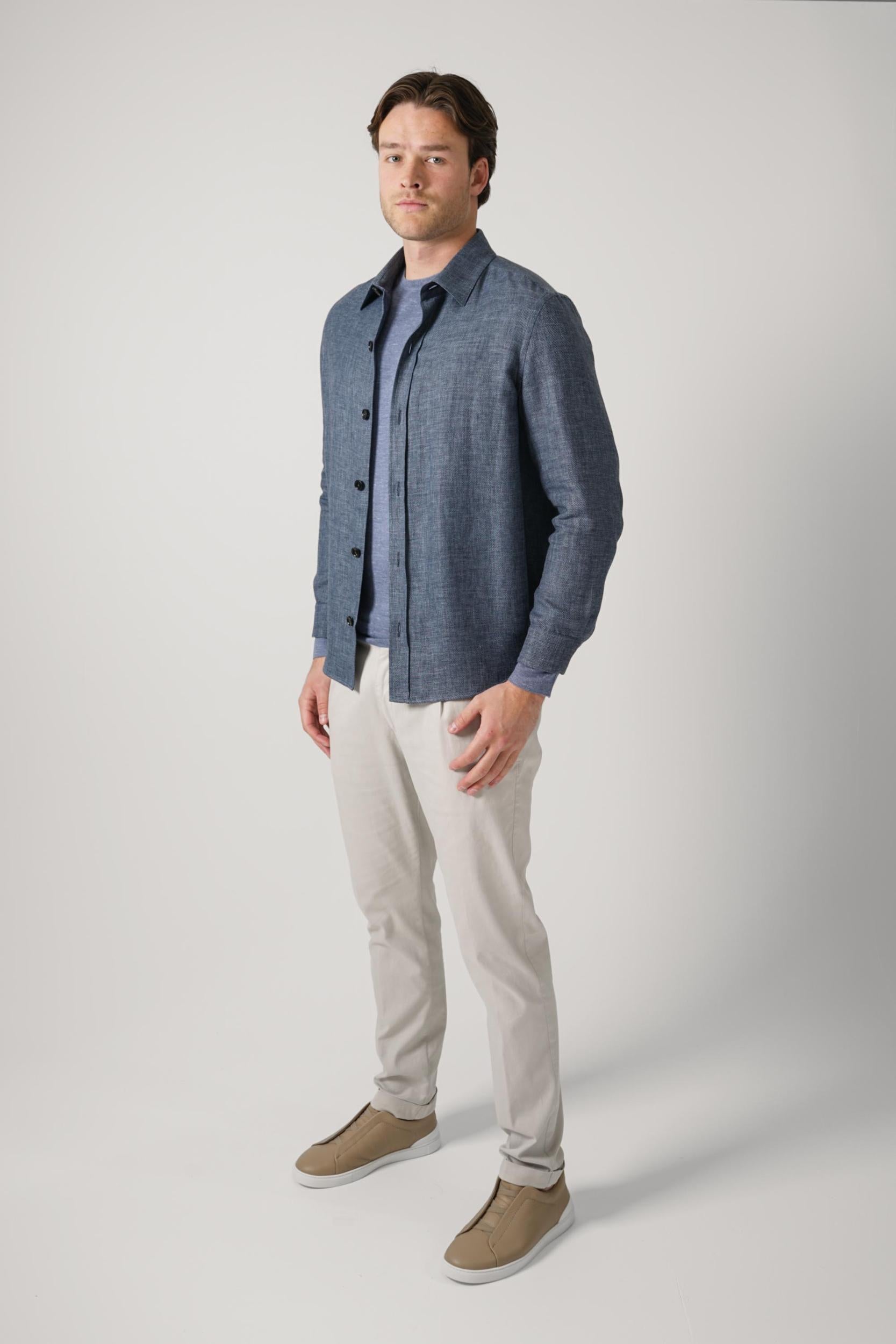 Zegna Cashmere Buttoned Jacket Dark Blue