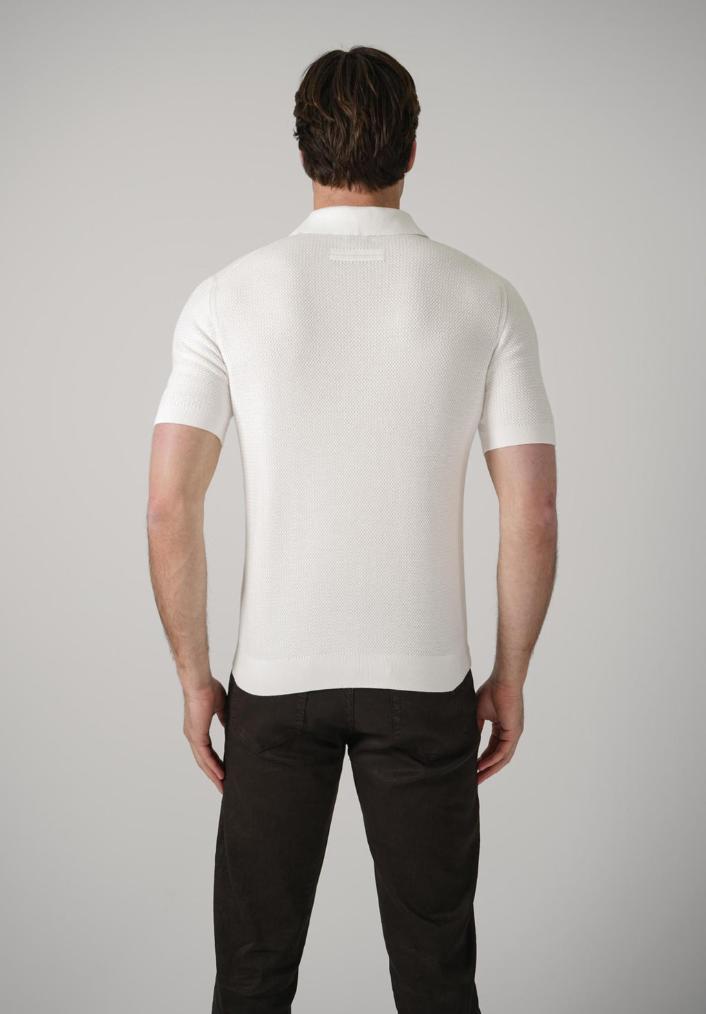 Zegna Knitted V-Neck Polo White