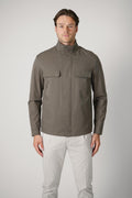 Zegna Microfiber Motorin Field Jacket Dark Taupe