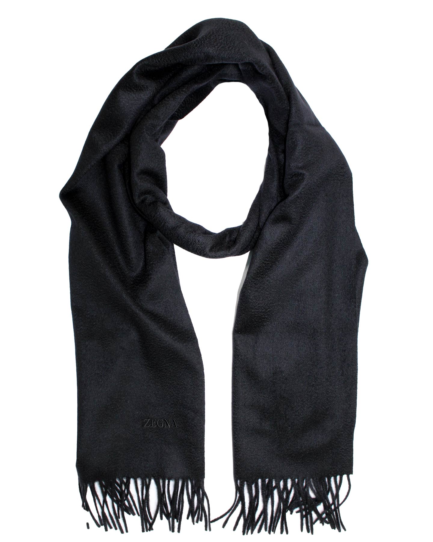 Ermenegildo Zegna Scarf Oasi Cashmere Solid Black - SALE