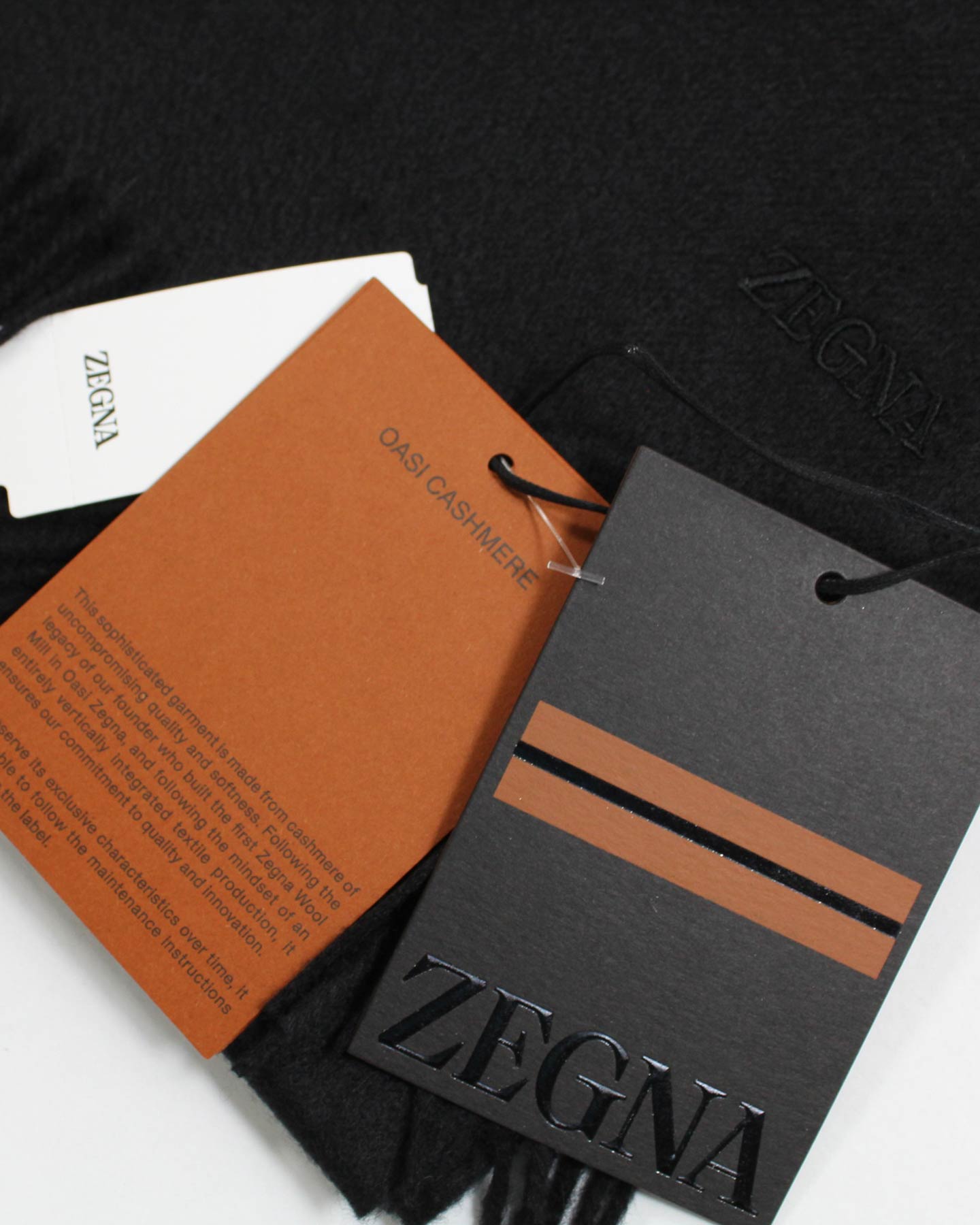 Ermenegildo Zegna Scarf Oasi Cashmere Solid Black - SALE