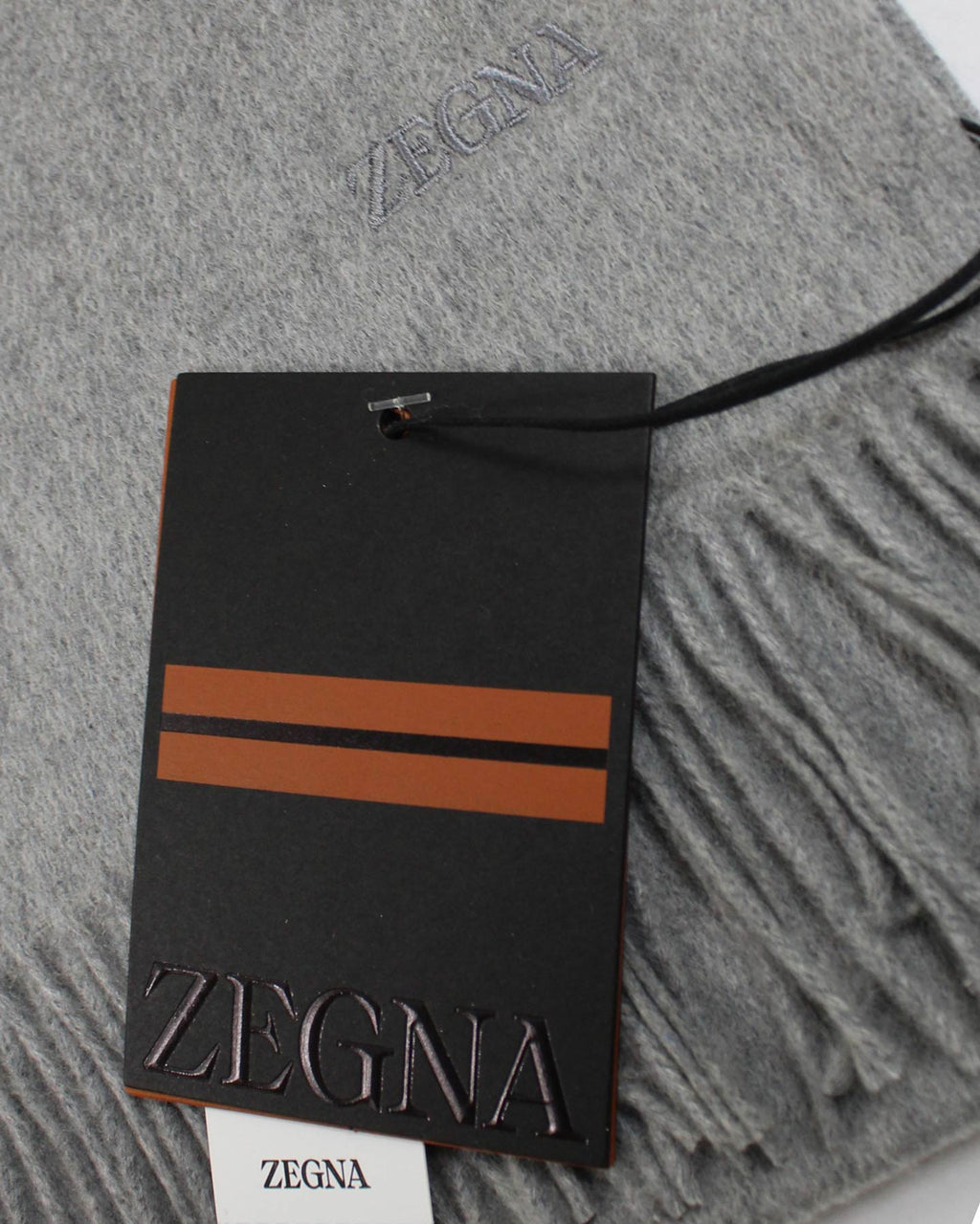 Ermenegildo Zegna Cashmere Scarf Gray Pattern SALE