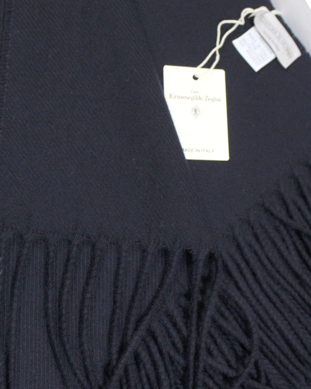 Tessitura Di Novara Cashmere Throw Blanket Dark Blue - Zegna Fabrics SALE