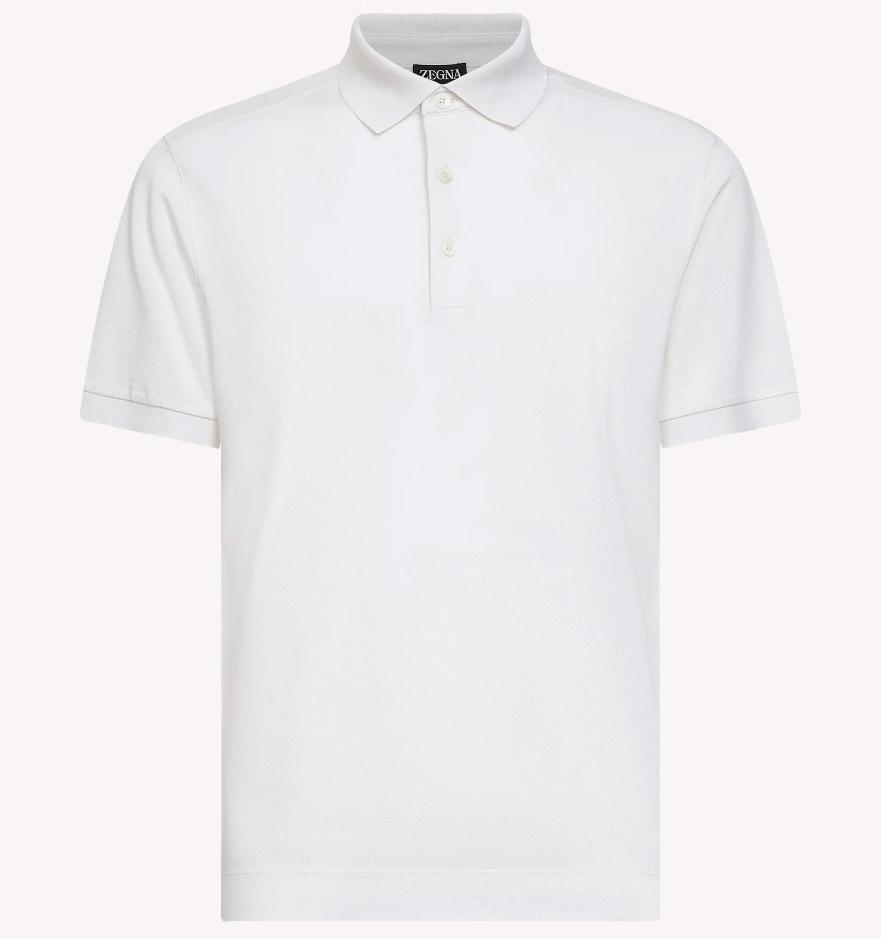 Zegna Knit Polo in White