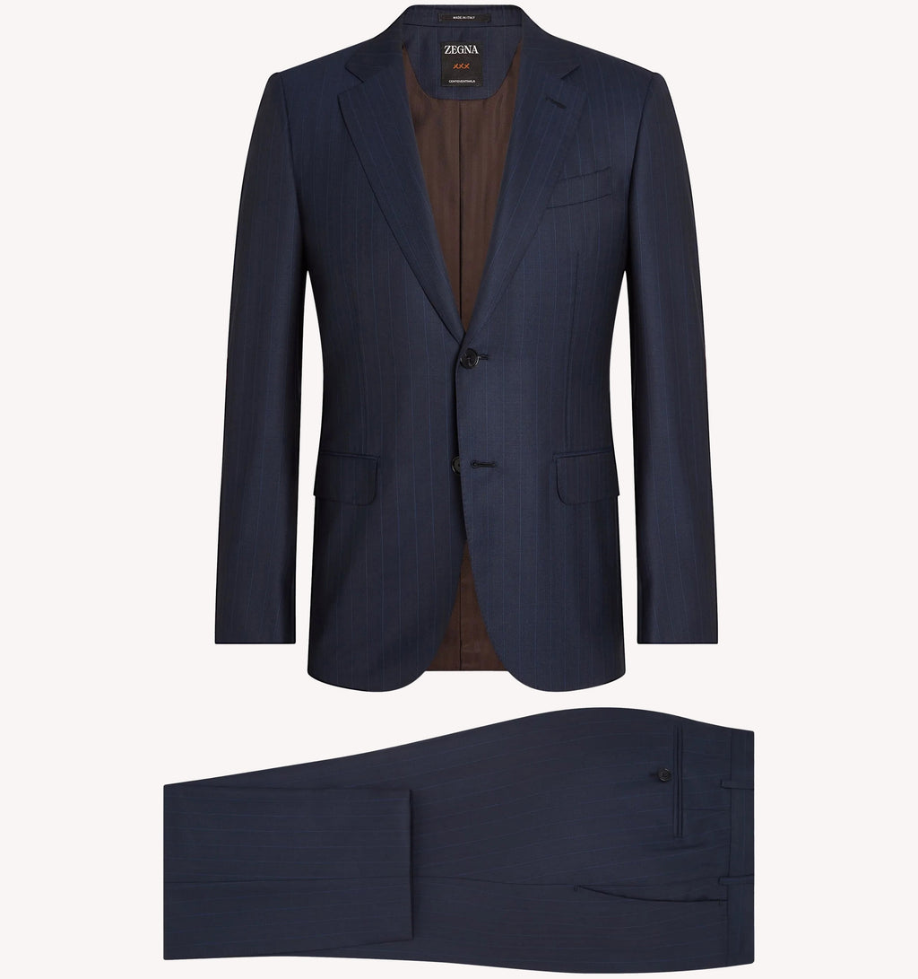 Zegna Pinstripe Suit in Navy