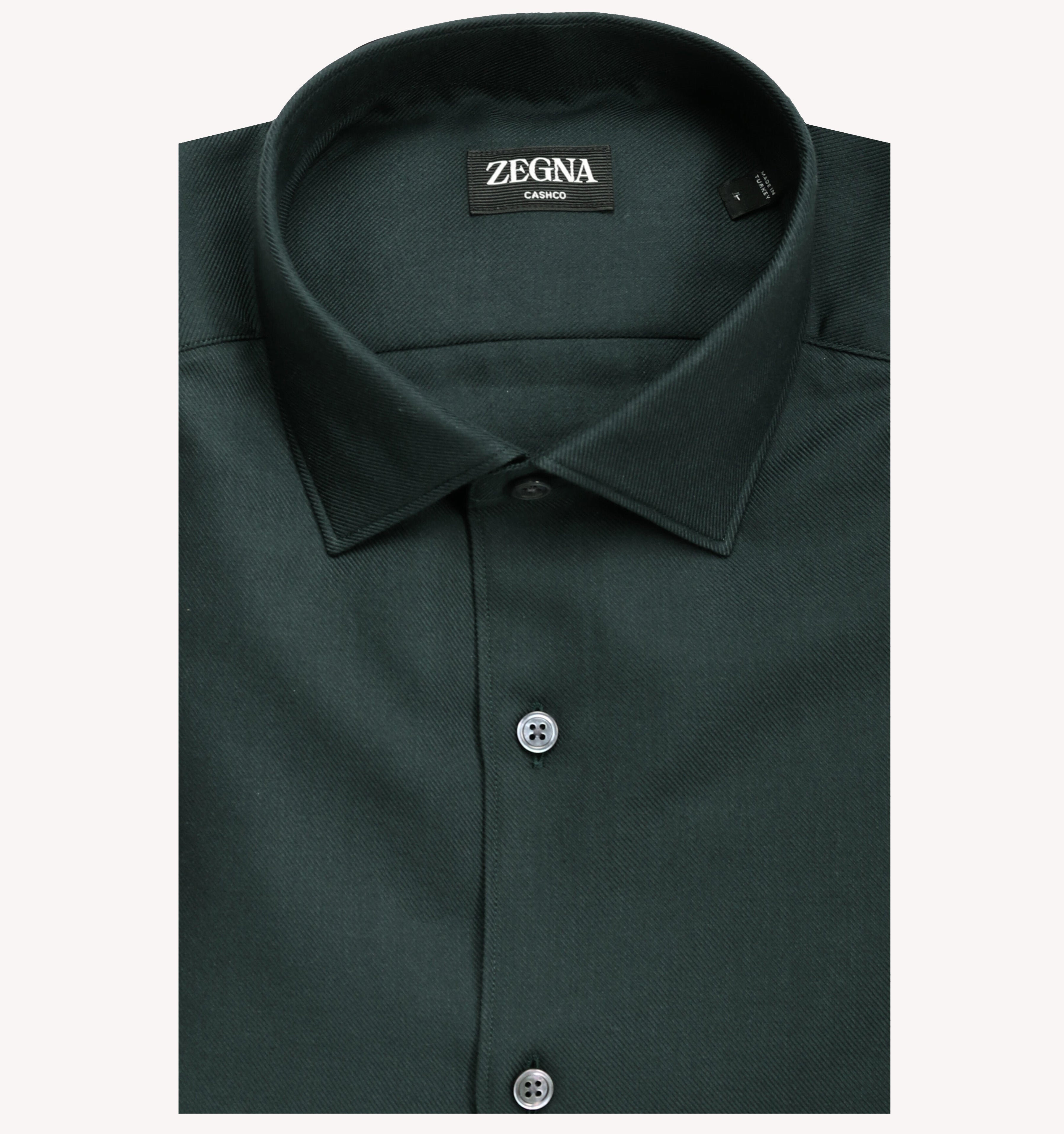Zegna Cashco Sport Shirt in Dark Green
